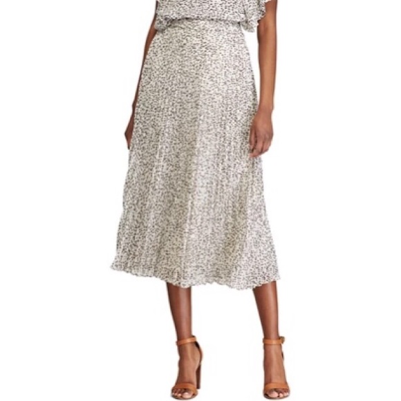 Chaps Dresses & Skirts - Chaps Black and white Pleated Polka dot skirt